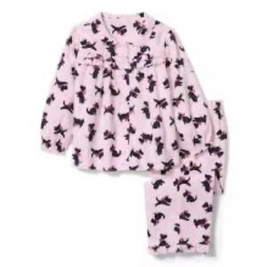 Janie and Jack Girls Scottie Flannel Pajama Set  Size 12 New in Package